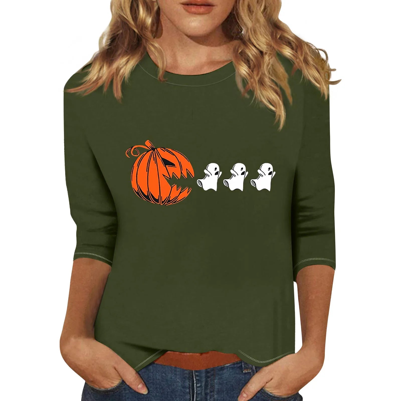 Three-Quarter Sleeve Halloween T-Shirt